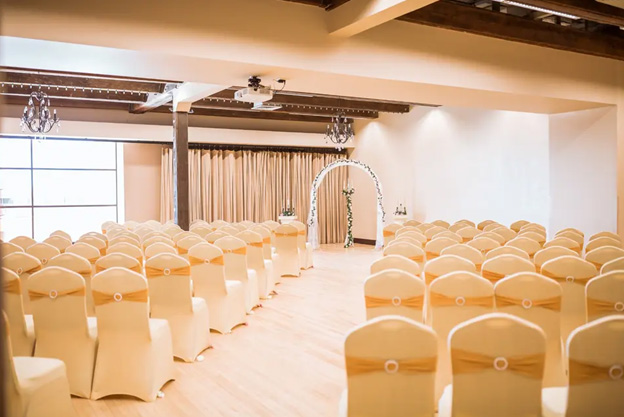 Ballroom ceremony set up