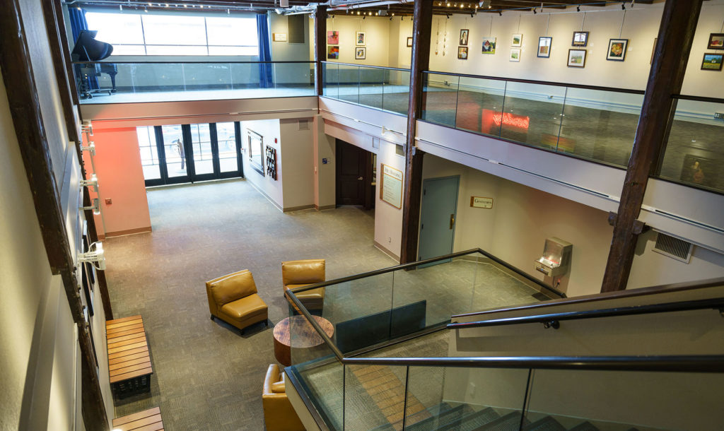 Hilt Building lobby from second floor