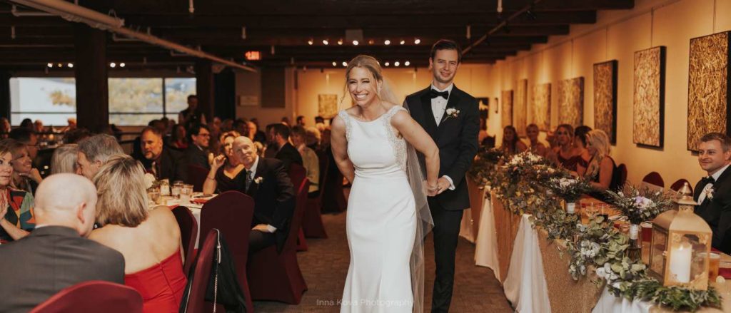 Reception Gallery bride and groom with guests