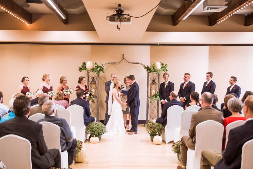 Ballroom wedding ceremony