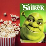 Shrek movie poster and popcorn