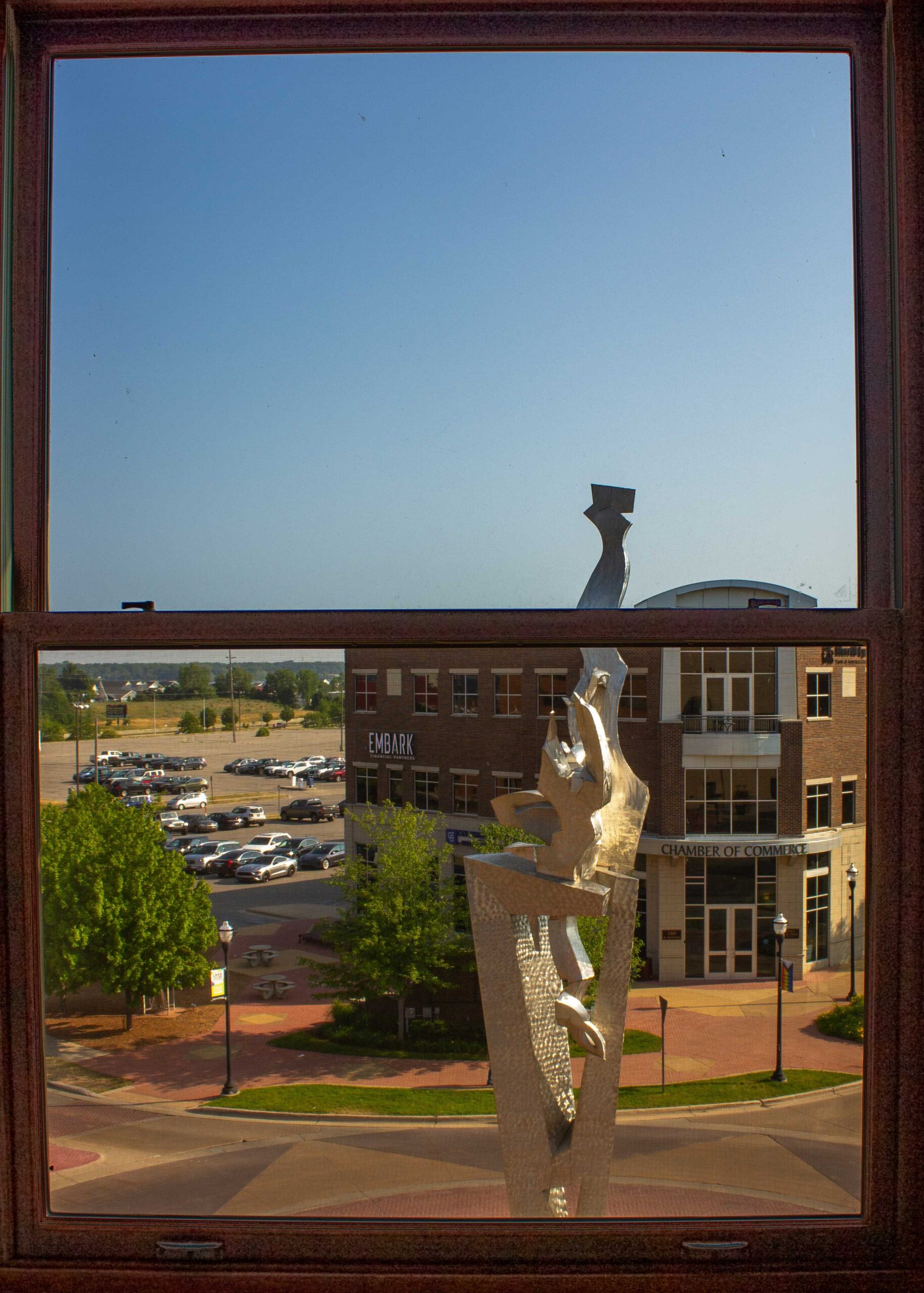 view of downtown out office window